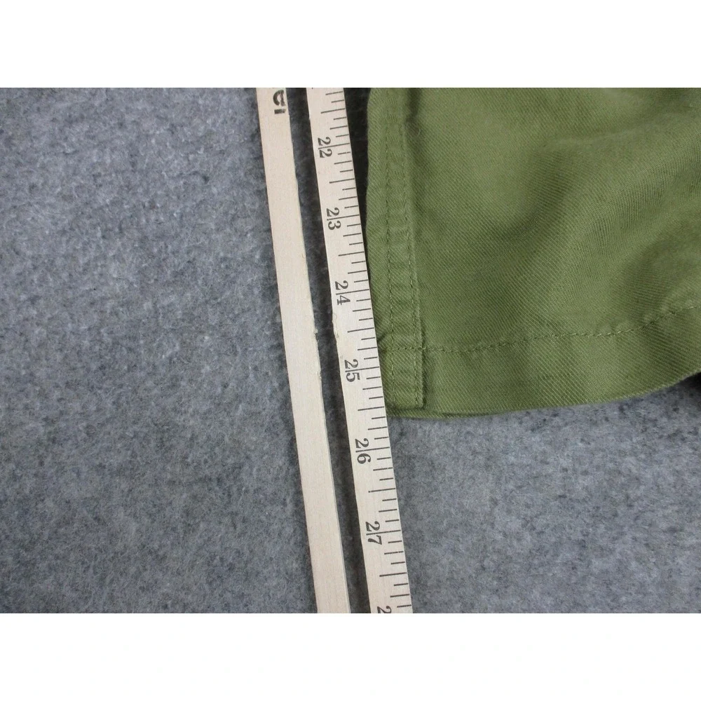 Quince Coveralls Women Large Green Linen Blend Twill Jumpsuit Zip Up Long Sleeve